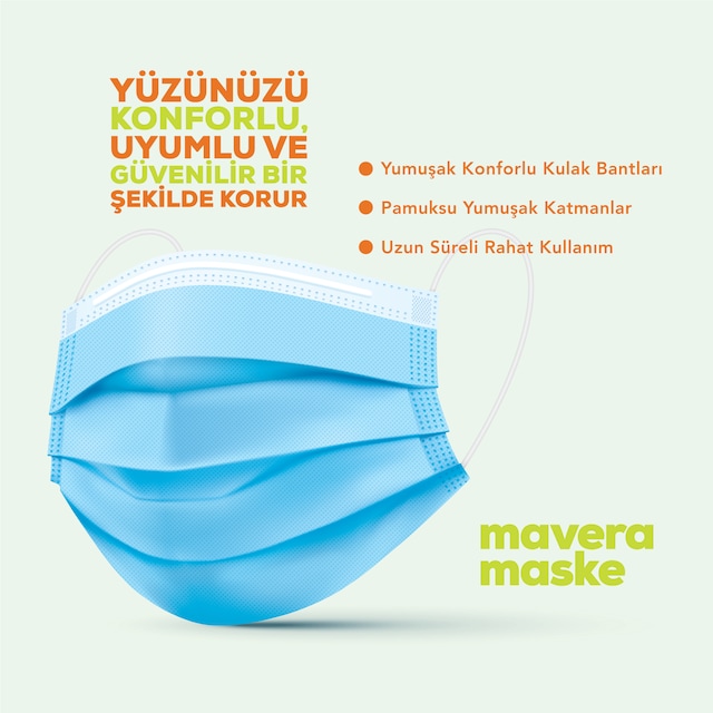 50 Adet BURUN TELLİ Kalın 3 Katlı Cerrahi Ful Ultrasonik maske