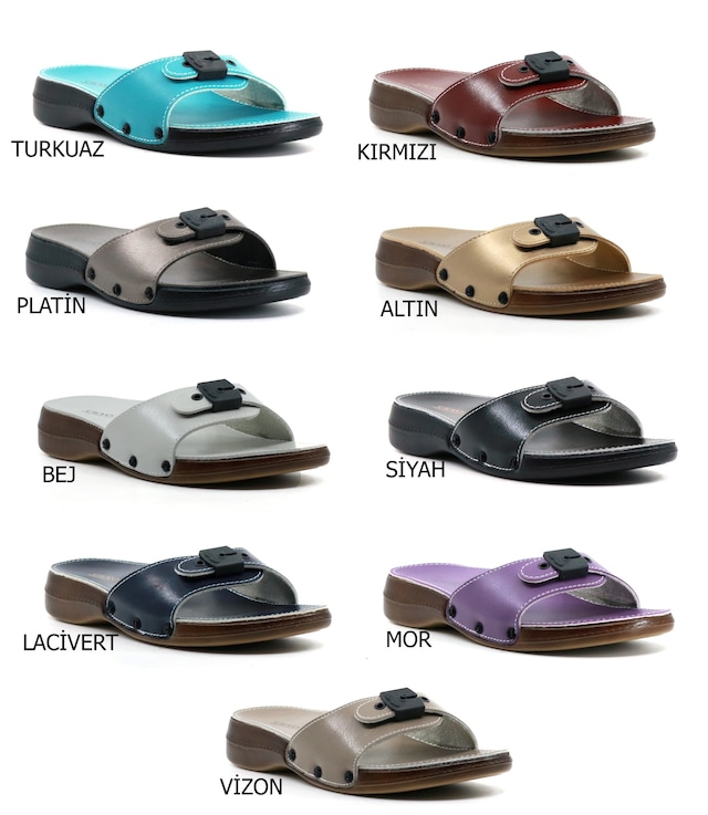 Ceyo 6500 Minelli Tek Tokalı 4 Renk OrtopeRahat Kadın Terlik