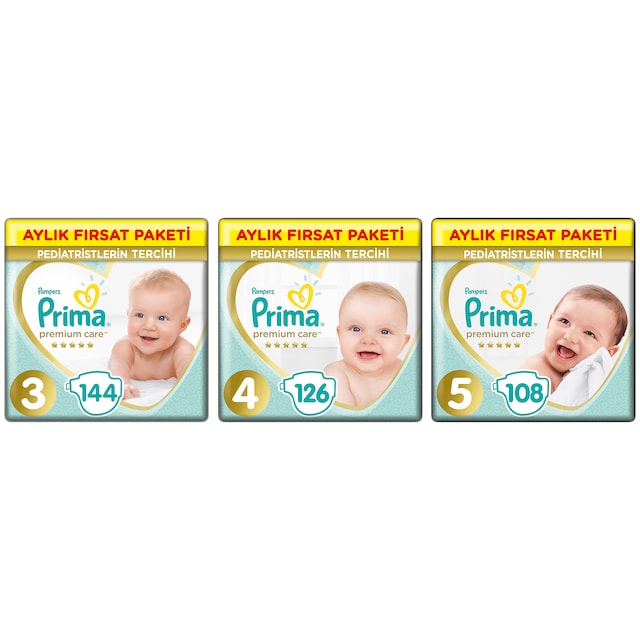 Prima Bebek Bezi Premium Care Aylık Fırsat Paketleri