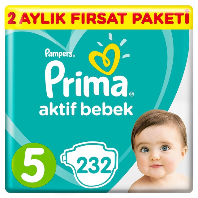 Prima Bebek Bezi Aktif Bebek 5 Beden 232 Adet Junior