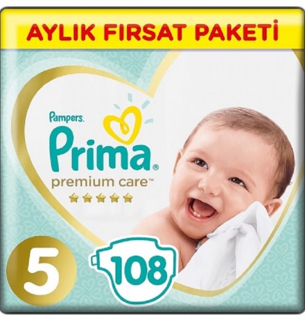 Prima Bebek Bezi Premium Care 5 Beden 108 Adet Junior Aylık Fırsa
