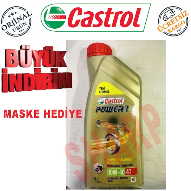 CASTROL 10W-40 4T POWER 1 MOTOSİKLET YAĞI, YENİ FORMÜL,07.07.2020