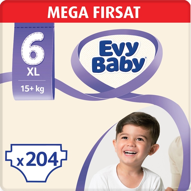 Evy Baby Bebek Bezi 6 Numara 204 Adet MEGA FIRSAT