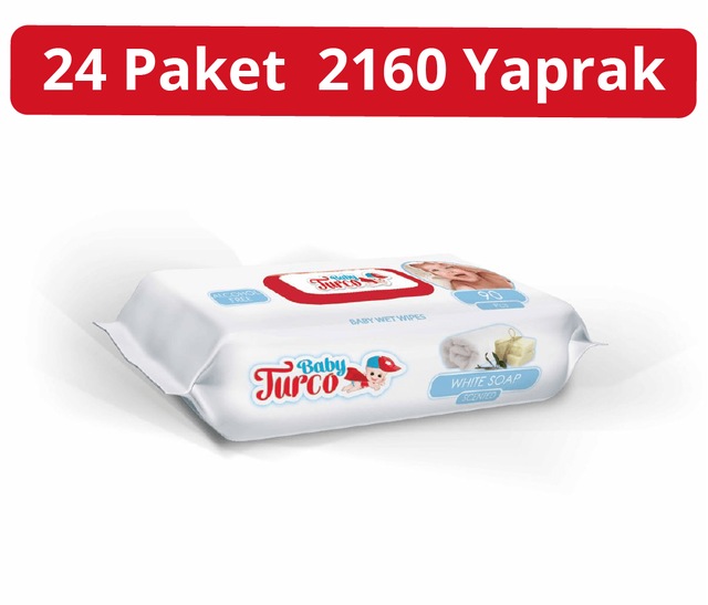 Baby Turco Beyaz Sabun Kokulu Islak Havlu 24 x 90'lı