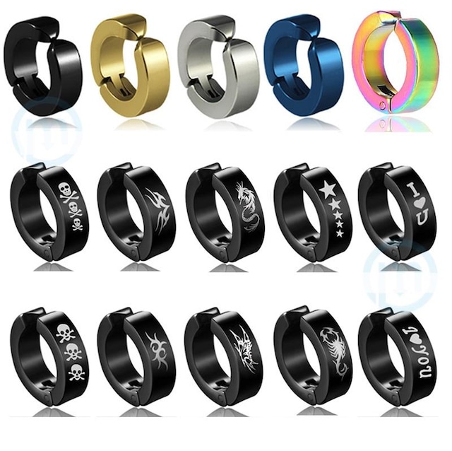 Çelik Erkek Kadın Deliksiz Kulaklara Kıskaçlı Mıknatıslı Küpe