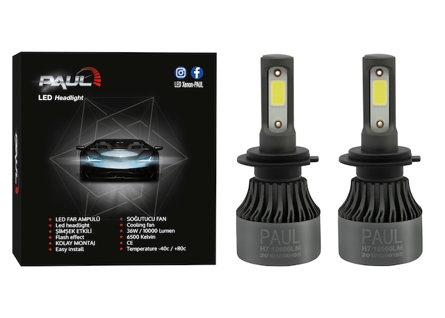 LED Xenon Far Sis (PAUL) 10.000 lm Güç Şimşek Etkili