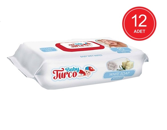 Baby Turco Beyaz Sabun Kokulu Islak Havlu 12 x 90'lı