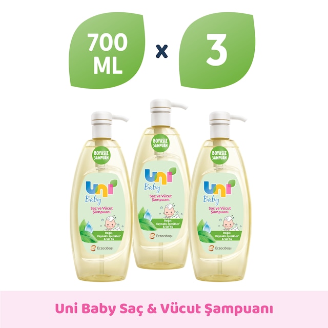 UNI BABY ŞAMPUAN 700 ML 3'LU