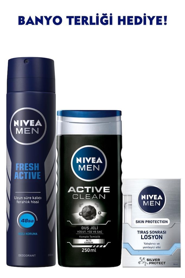 Fresh Erkek Deo Sprey 200 ml + Silver Protect Aftershave Losyon+A