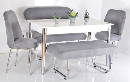 6 Kişilik Banklı Mutfak Masası Bank Takımı Masa Sandalye Takımı