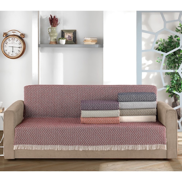 Çok Amaçlı Hasır Desenli Kaymaz Koltuk ve Yatak Örtüsü170X210(+5)