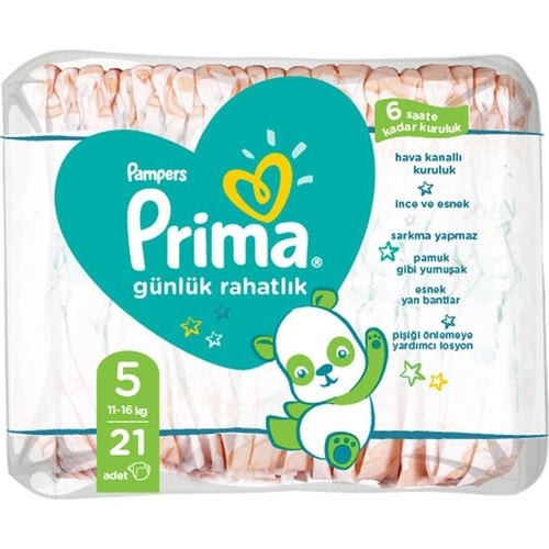 Prima Pampers Günlük Rahatlık Junior Bebek Bezi 11-16 KG 5 Beden 4 x 21 Adet