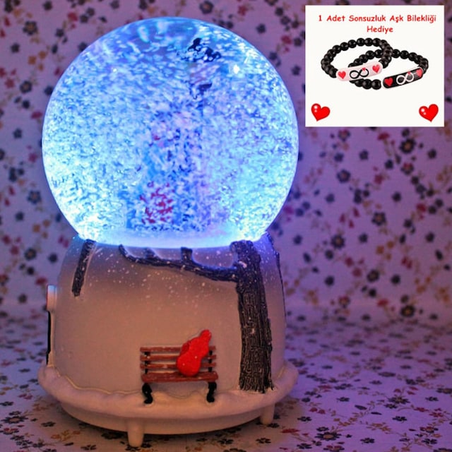 Işıklı Kar Küresi  Sevgiliye Hediye Sulu Küre Hediyelik Eşya