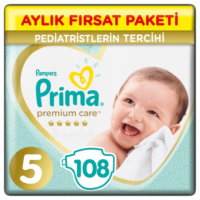 Prima Bebek Bezi Premium Care 5 Beden 108 Adet Junior Aylık Fırsat Paketi