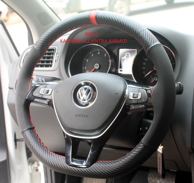 Karbon Direksiyon Kılıfı- Alcantra Direksiyon Kılıfı Dikmeli