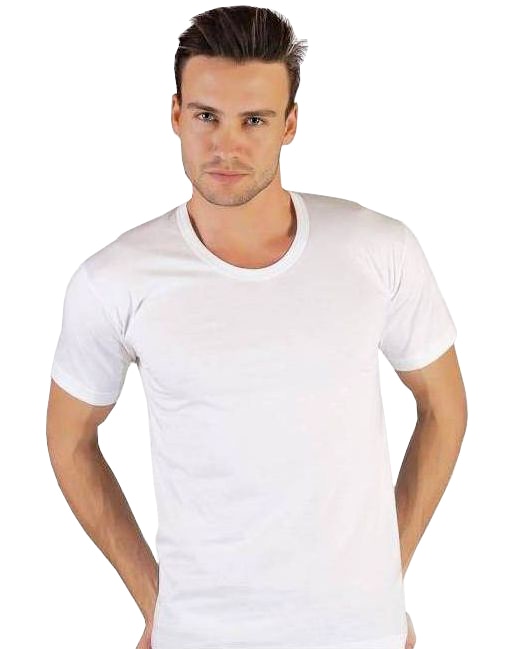 6 Adet Tutku Erkek Bisiklet Yaka Fanila Beyaz %100 Pamuk