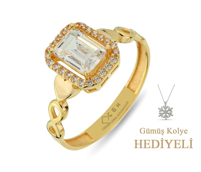 Baget Tektaş Sonsuzluk Altın Yüzük