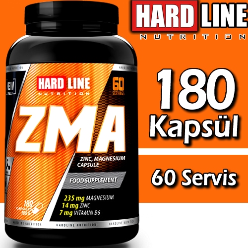 Hardline Zma 180 Kapsül Magnezyum, Çinko Vitamin B6 SKT:02/2023
