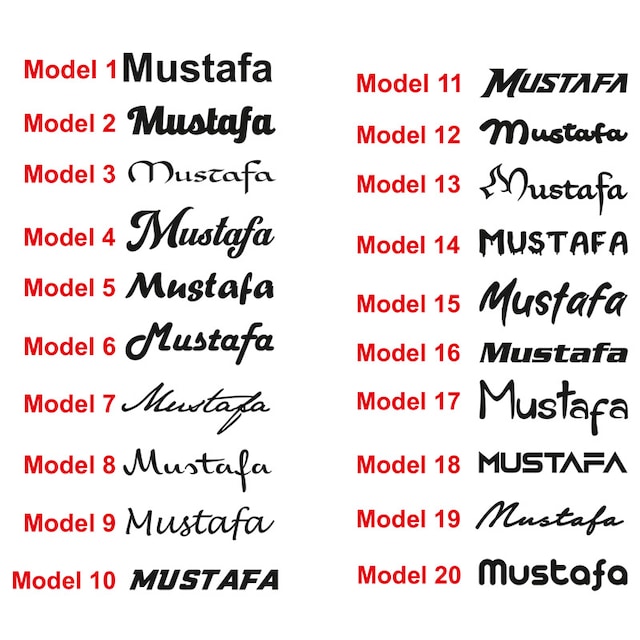 İsim - Yazı Araba Sticker, Çıkartma