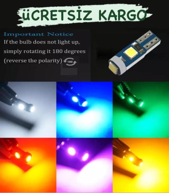 T5 LED OTO KİLOMETRE KADRAN AMBİANS AYDINLATMA AMPULÜ