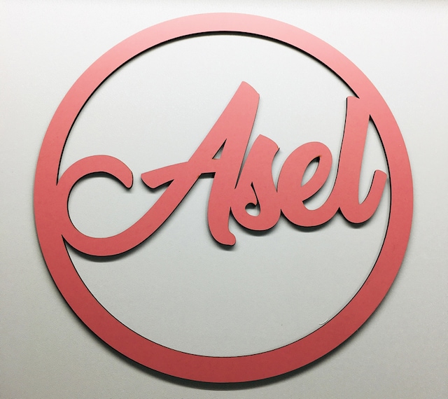 İsme Özel Kapı Süsü İsimli Kasnak,Makrome Çember,Makrome İsimlik