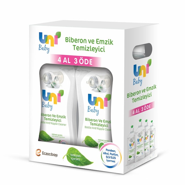 Uni Baby Biberon Emzik Temizleyici 500 ML 4'lü Set