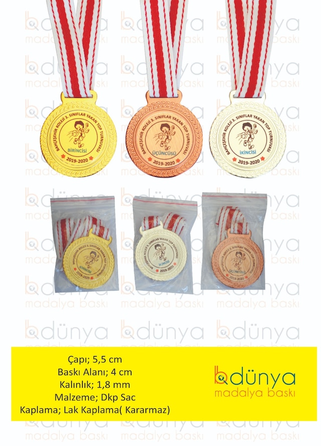 Kişiye Özel Madalya Okul-Mezuniyet-Spor-Turnuva-Ödül Madalyası