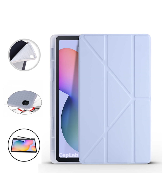 Samsung Galaxy Tab S6 Lite P610 Kılıf Kalem Bölmeli Silikon Smart