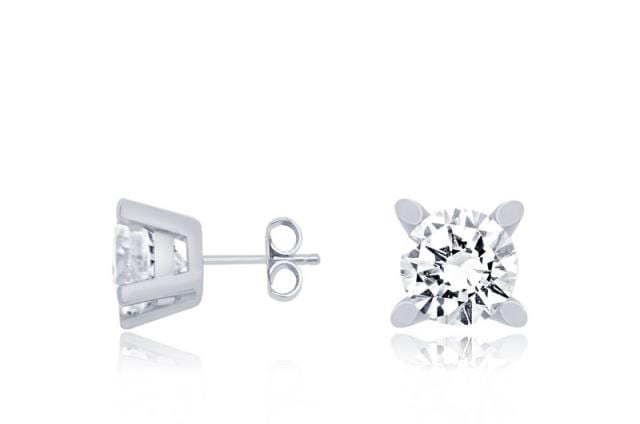 Gülaylar - Altın 14 Ayar Tektaş Küpe