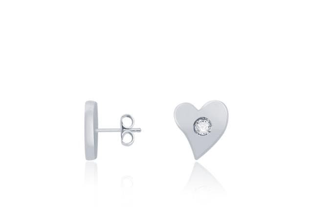 Gülaylar - Altın 14 Ayar Kalp Küpe