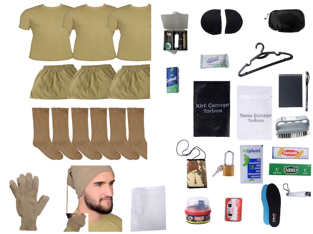 3'lü Ekonomik Asker Paketi Bedelli Acemi Temel Asker Malzemesi