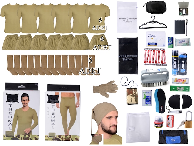 6’lı FULL Asker Paketi Bedelli Acemi Asker Malzemesi