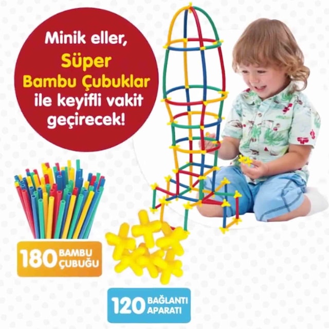 Sihirbaz Bambu Çubuklar 300 Parça Oyuncak Çubuk Eğitici Oyun