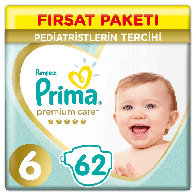 Prima Bebek Bezi Premium Care 6 Beden 62 Adet Ekstra Large Fırsat Paketi