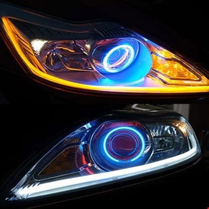 FAR ÜSTÜ KAYAR GÜNDÜZ FARI SİLİKON 60 CM SARI/BEYAZ KAYAR LED