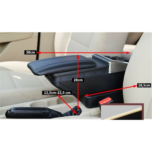 Her Araca Uygun Universal Sürgülü - Bardaklıklı Kolçak Kol Dayama