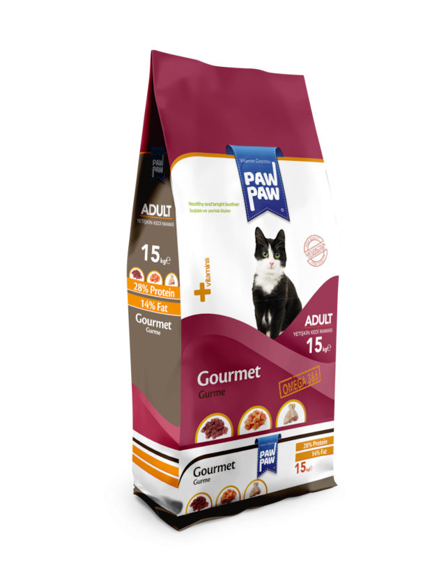 Paw Paw Gourmet Gurme Yetişkin Kedi Maması 15 KG