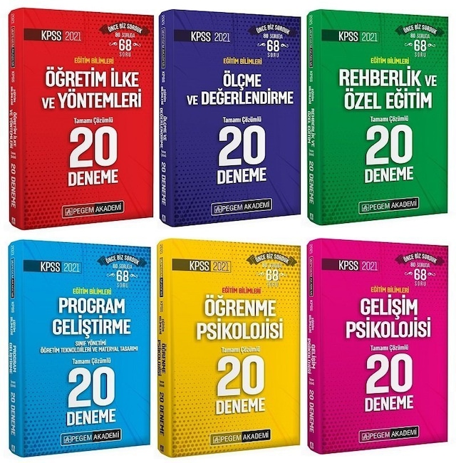 Pegem 2021 KPSS Eğitim Bilimleri 120 Deneme 6 lı Set Çözümlü Pege