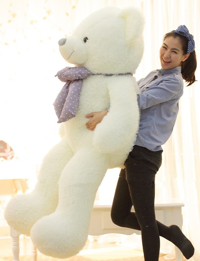 Özgüner 160 Cm Papyonlu Büyük Ayıcık (%100 Yerli) Beyaz