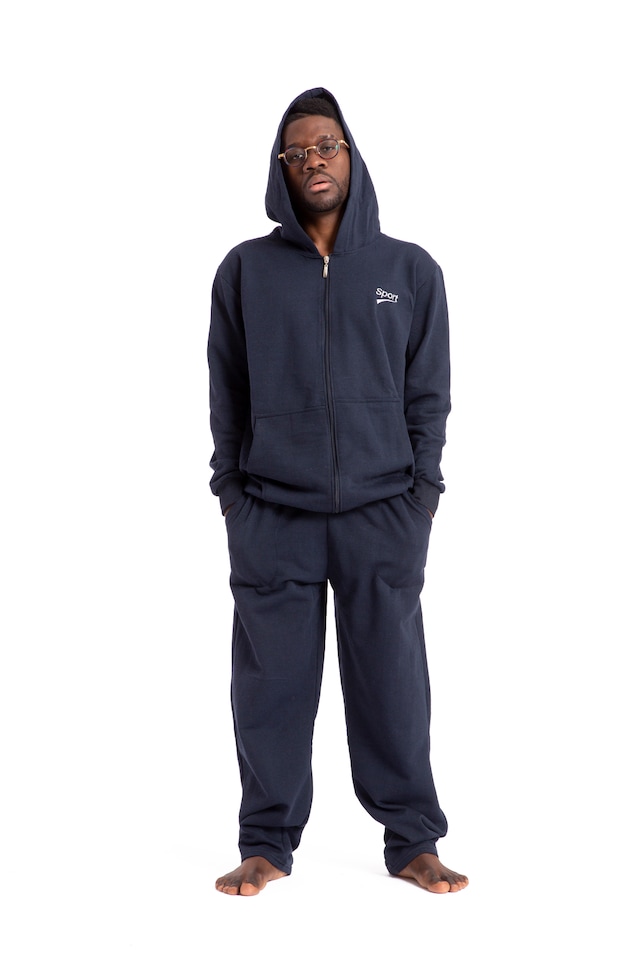 Erkek Eşofman Takımı Kapşonlu Tam Fermuarlı Cepli Tampap K-22