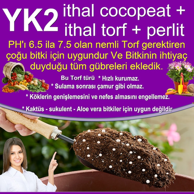 YK2 ithal Torf + cocopeat perlit ile. Çiçek, Sebze, tohumu Toprak