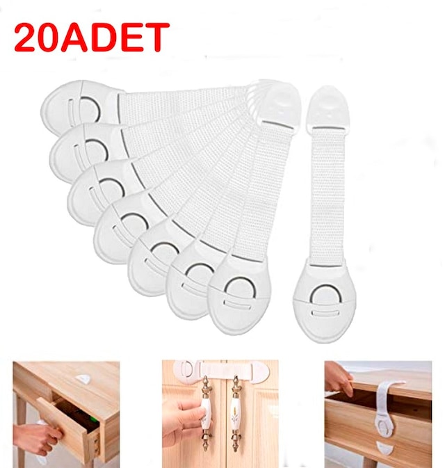 20 Adet Bebek Çocuk Güvenlik Dolap Ve Çekmece Kilidi