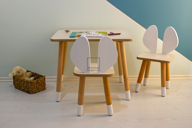 Wooda Montessori Çocuk Aktivite Yaz - Sil Masa Sandalye Takımı