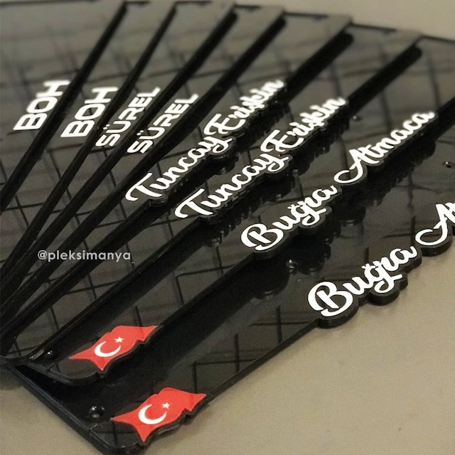 Full Pleksi Lazer Kesim Kişiye Özel Plakalık Çift (Ön Arka Takım)