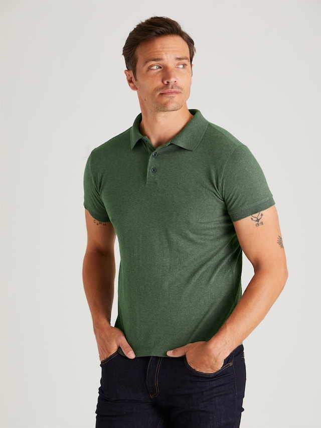 DUFY HAKİ POLO YAKA ERKEK TSHIRT - SLIM FIT