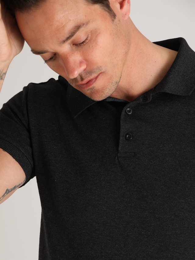 DUFY ANTRASİT POLO YAKA ERKEK TSHIRT - SLIM FIT