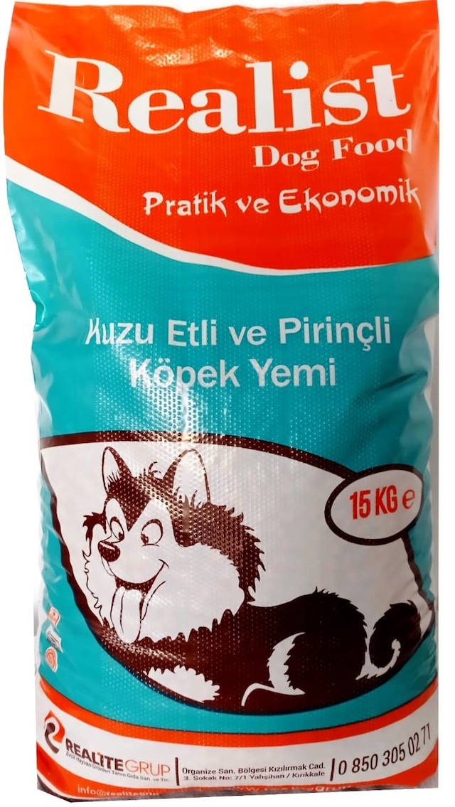 Realist Kuzu Etli ve Pirinçli Yetişkin Köpek Maması 15 KG