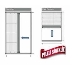 PLiSE PİLELİ- AKARDİYON KATLANIR SİNEKLİK KAPI PENCERE SİNEKLİĞİ