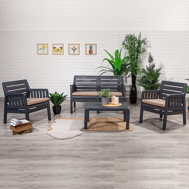 Lara 2+1+1+S Balkon&Teras Bahçe Mobilyası / Antrasit