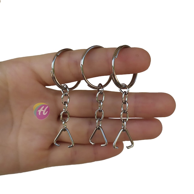 50 Adet Anahtarlık Halkası, Zinciri Ve Montaj Üçgeni *PAKET SEÇİN